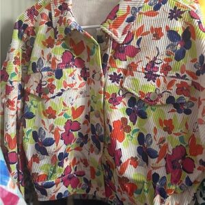 Vibrant Floral Corduroy Jacket Emily Wonder